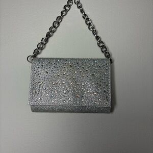 Elegant Silver Chain Clutch